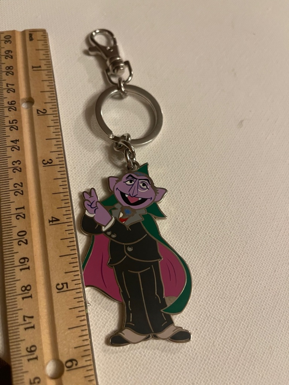 Sesame Street The Count Purple & Green Enamel Keychain - Picture 2 of 5